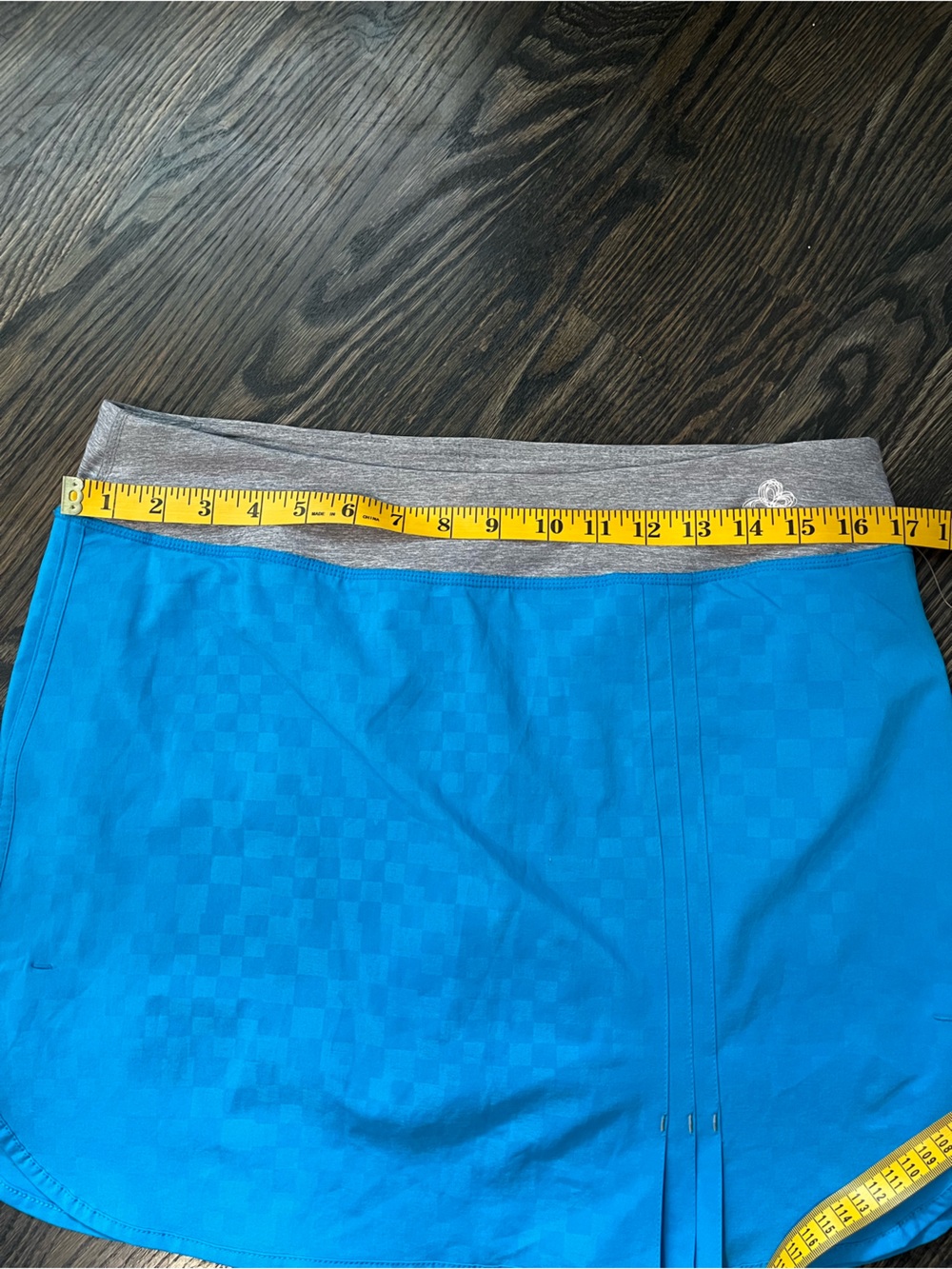 NWT Tuff Athletics Checkered Blue Skort Gray Waistband Size M Athleisure - Picture 3 of 10